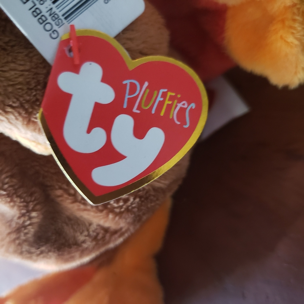 Ty Pluffie Beanie Baby Gobble the Turkey NEW 9 inch - Picture 6 of 11